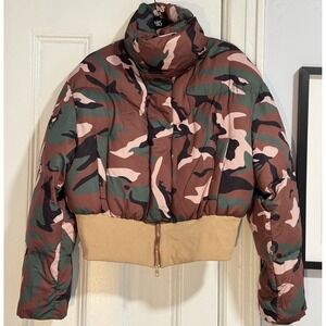 Juniors Camo Crop Jacket Size XL